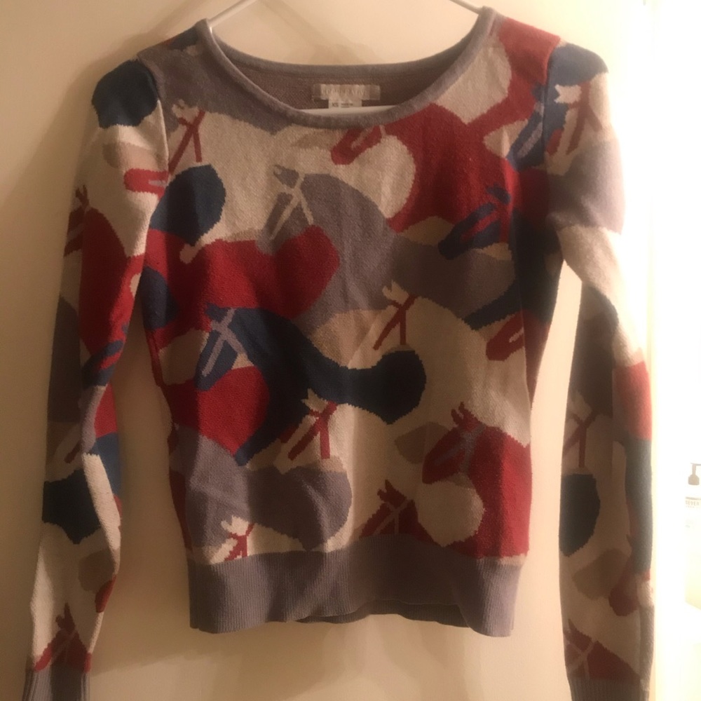 Cooperative scoop neck horse sweater